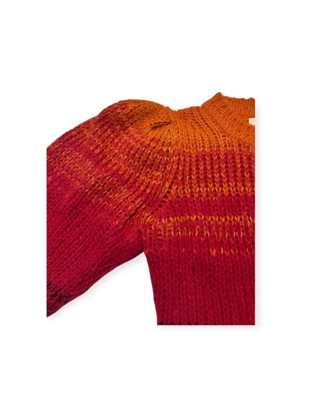 Ulla Johnson Rosalia Gradient Pullover Sweater, Red & Orange ,Alpaca Blend S - Picture 10 of 12